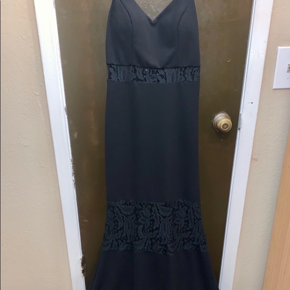 Black Lace Floral Dress